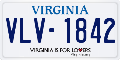 VA license plate VLV1842