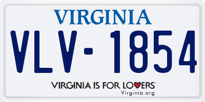 VA license plate VLV1854