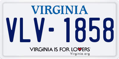 VA license plate VLV1858