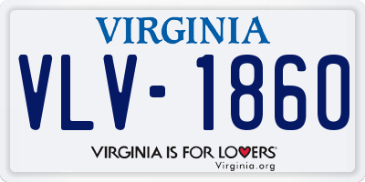 VA license plate VLV1860