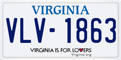 VA license plate VLV1863