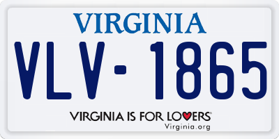 VA license plate VLV1865