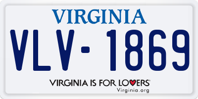 VA license plate VLV1869