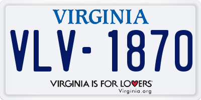 VA license plate VLV1870