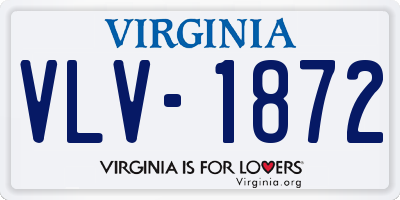 VA license plate VLV1872