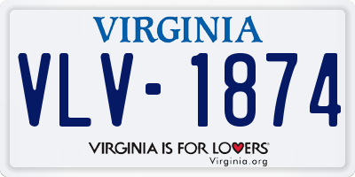 VA license plate VLV1874