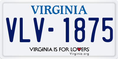 VA license plate VLV1875