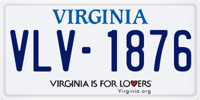 VA license plate VLV1876