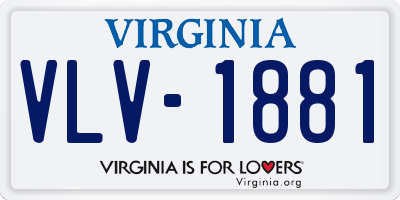 VA license plate VLV1881