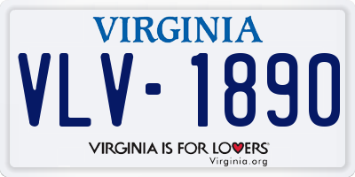 VA license plate VLV1890