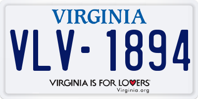 VA license plate VLV1894