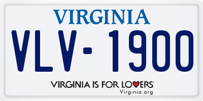 VA license plate VLV1900