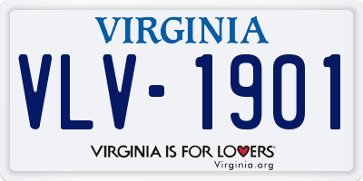 VA license plate VLV1901