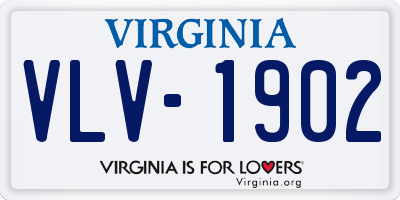 VA license plate VLV1902