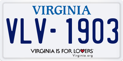 VA license plate VLV1903