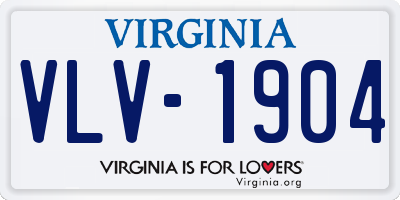 VA license plate VLV1904