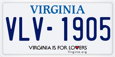 VA license plate VLV1905