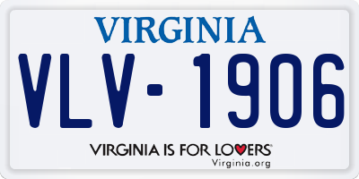 VA license plate VLV1906