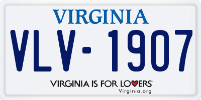 VA license plate VLV1907