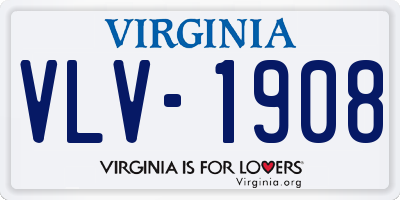 VA license plate VLV1908