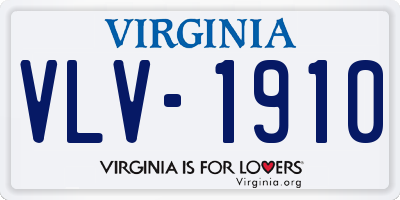 VA license plate VLV1910