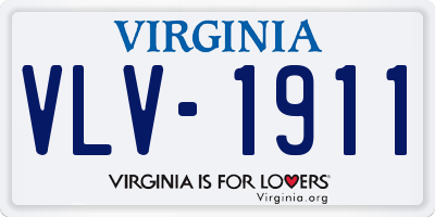 VA license plate VLV1911