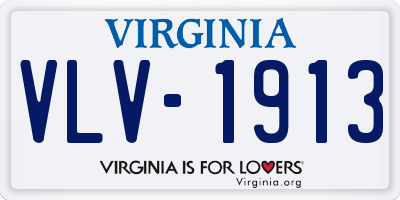 VA license plate VLV1913