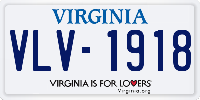 VA license plate VLV1918