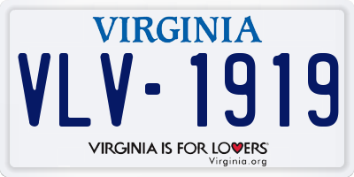 VA license plate VLV1919