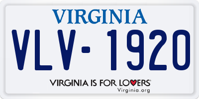 VA license plate VLV1920