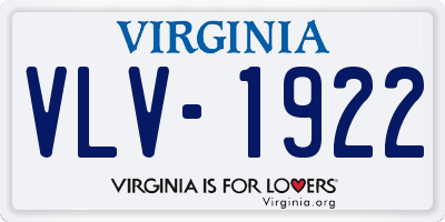VA license plate VLV1922