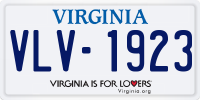 VA license plate VLV1923