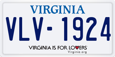 VA license plate VLV1924