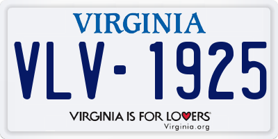 VA license plate VLV1925