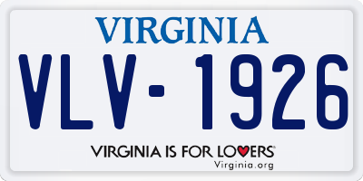 VA license plate VLV1926