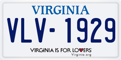 VA license plate VLV1929