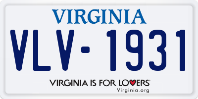 VA license plate VLV1931