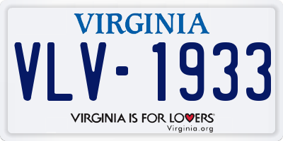 VA license plate VLV1933