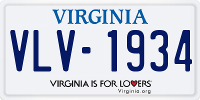 VA license plate VLV1934