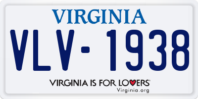 VA license plate VLV1938