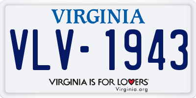 VA license plate VLV1943