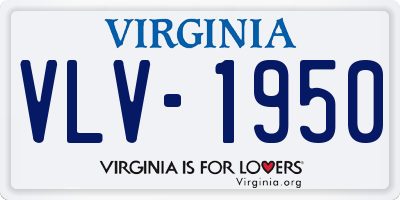 VA license plate VLV1950