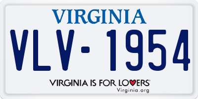 VA license plate VLV1954