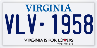 VA license plate VLV1958