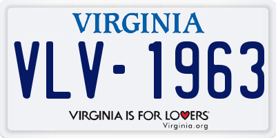 VA license plate VLV1963