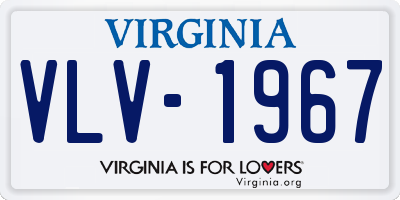 VA license plate VLV1967