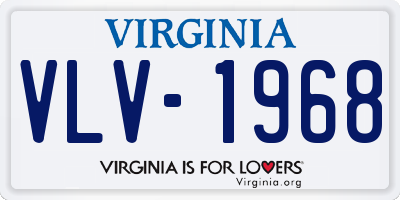 VA license plate VLV1968