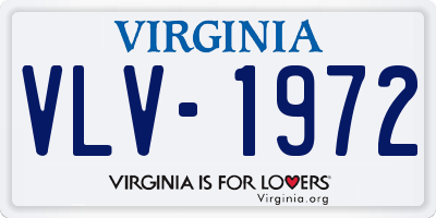 VA license plate VLV1972