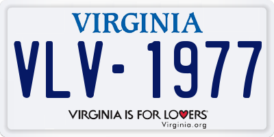 VA license plate VLV1977