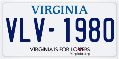 VA license plate VLV1980